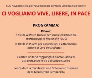 25 novembre giornata internazionale contro la violenza sulle donne